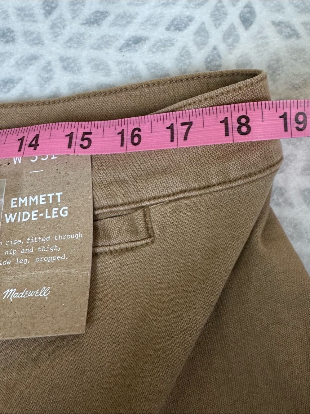 NWT Madewell Emmett Wide Leg Crop Jeans W33P High Rise Brown Stretch - Picture 9 of 12